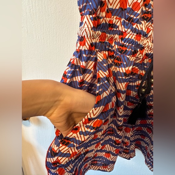 Colourful tribal patterned lace back romper - Picture 5 of 7